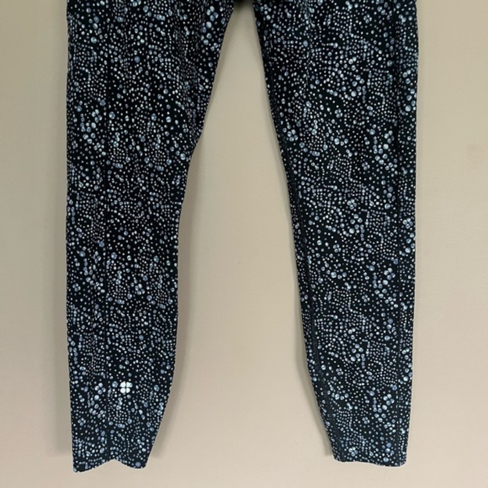 SWEATY BETTY Full Length High Waist Blk & Blue & White 'Celestial Dots' Power XL - Picture 7 of 11